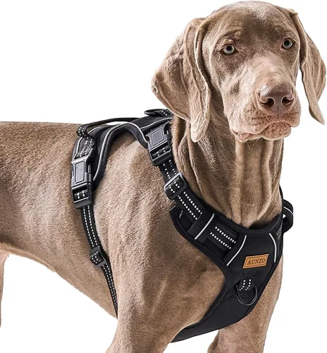Miniatura 16 de Arnés para perro sin tirones para perros medianos, chaleco reflectante ajustable con asa, para entrenamiento, senderismo, caminar, chaleco gris a