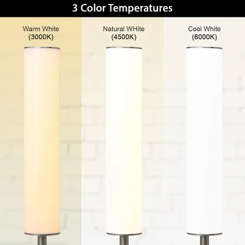 Miniatura 5 de O'Bright Lámpara de pie cilíndrica LED con control remoto, atenuación de rango completo, temperatura de color ajustable 3000K-6000K, lámparas de pie