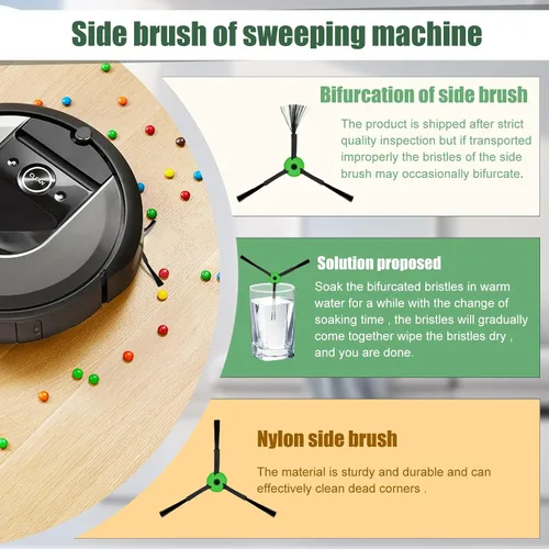 Miniatura 3 de Reemplazo de cepillos laterales para aspiradoras robot iRobot Roomba i & j & e Series i1+/i2+/i3+/i4+/i5+/i6+/i7+/i8+/j6+/j7+/j8+/e5/e6