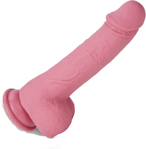 Miniatura 6 de Consolador de silicona transparente de 8.2 pulgadas con forma de confeti y base de succión acampanada para uso con manos libres, consolador flexible
