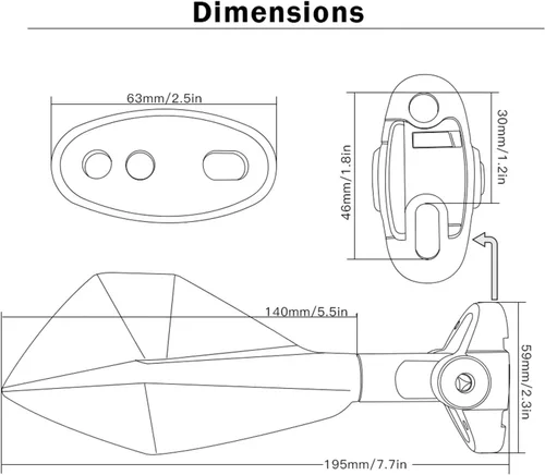 Miniatura 2 de Espejos laterales universales de motocicleta, accesorios retrovisores, espejo lateral para Yamaha XT660/X/R/Z XTZ 125 XMAX300 Xmax 125/200/250/400
