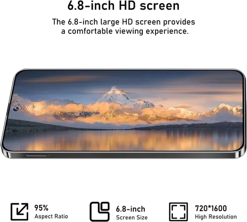 Miniatura 4 de Teléfonos celulares desbloqueados K70 5G 2026 Android 13 Teléfonos desbloqueados 6.8 "Pantalla HD 8GB+256GB Teléfonos Android de 8 núcleos 6800mAh