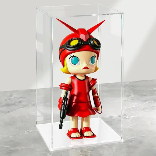 Miniatura 16 de LANSCOERY Vitrina de Acrílico, Caja de Exhibición Ensamblable para Coleccionables, con Diseño a Prueba de Polvo y Sin Costuras, Base Negra de Negro