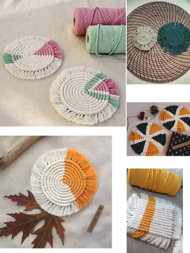 Miniatura 2 de 36 colores 0.197 in 328.1 ft (109yard) cuerda de macramé sólido colorido cuerda de algodón macramé hilo de cuerda de cuerda de hilo hecho a mano