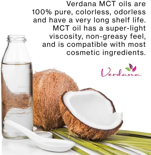 Miniatura 7 de Aceite de coco MCT orgánico certificado USDA Verdana – Aceite de coco fraccionado – Sin uso de semilla de palma – Kosher, grado alimenticio, sin