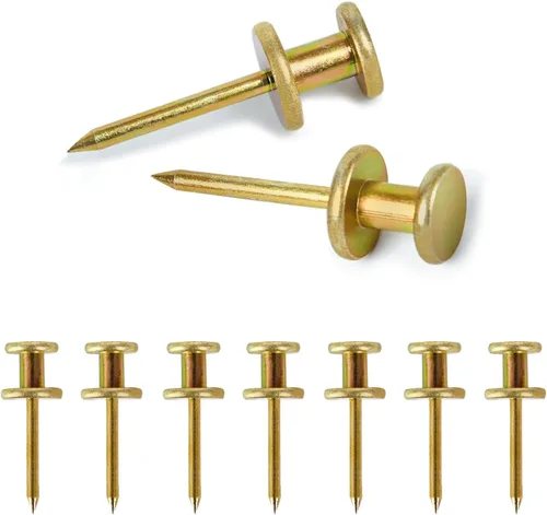 FUZANWJ Colgadores de doble cabeza para cuadros (20lbs-50 piezas), clavos para colgar cuadros, chinchetas, clavos para cuadros, clavos de pared para