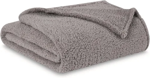 Miniatura 13 de Brooklyn Loom Marshmallow Sherpa Dusty Rose Twin XL Manta 100% microfibra de poliéster, temática casual sólida, ropa de cama para adultos, Rosa