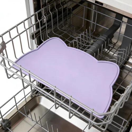 Miniatura 7 de Tapete de silicona para comida para gatos, tapete de alimentación de mascotas para el suelo, antideslizante, impermeable, bandeja para agua