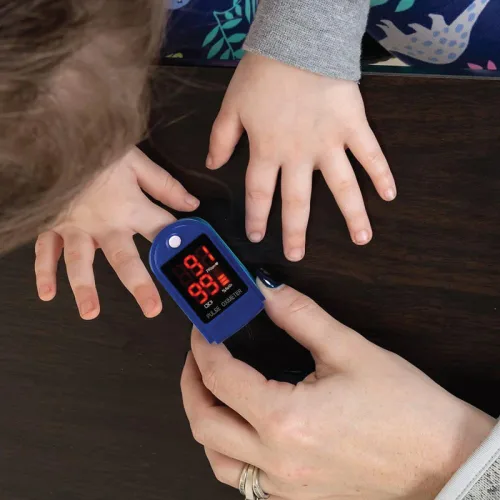 Miniatura 4 de Roscoe Medical Monitor de saturación de oxígeno con oxímetro de pulso de dedo, monitor o2 de pulso de buey para pediátricos y adultos, solo uso
