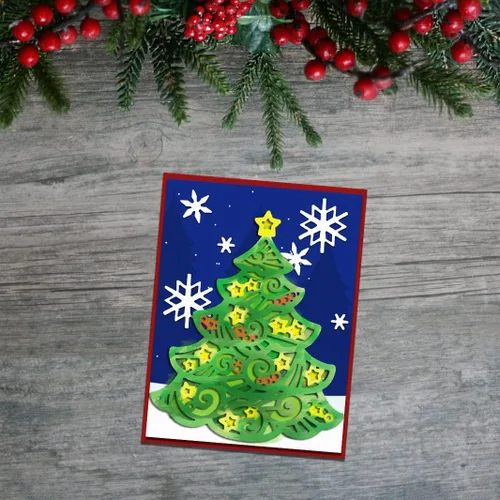 Miniatura 4 de Estivaux Troqueles de muñecos de nieve y árboles de Navidad para hacer tarjetas, juegos de troqueles de nieve de corte para vacaciones de invierno