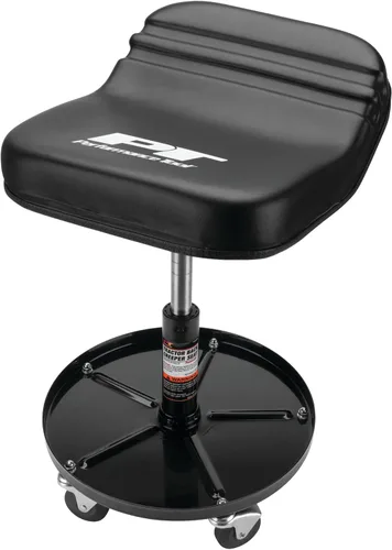 Miniatura 17 de Performance Tool W85011 Taburete de bar giratorio neumático con respaldo, giro de 360 grados, estructura de acero resistente, negro