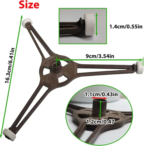 Miniatura 2 de Soporte para tocadiscos de microondas de 3.54 pulgadas, rodillo de anillo giratorio, soporte de bandeja de placa de vidrio, anillo giratorio