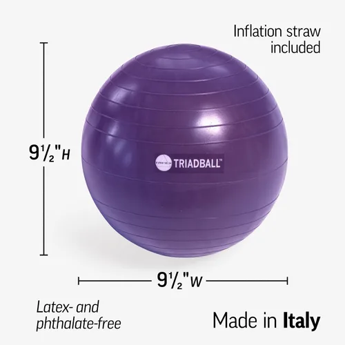 Miniatura 4 de OPTP Triadball – Bola de pilates de 9½ pulgadas de diámetro, entrenamiento de firmeza ajustable y pelota de yoga, para ejercicios de estabilidad
