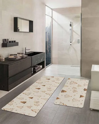 Miniatura 2 de Tapete de baño de Navidad para bañera, antideslizante, de secado rápido y absorbente, tierra de diatomeas, fregadero de cocina, lavable, moderno