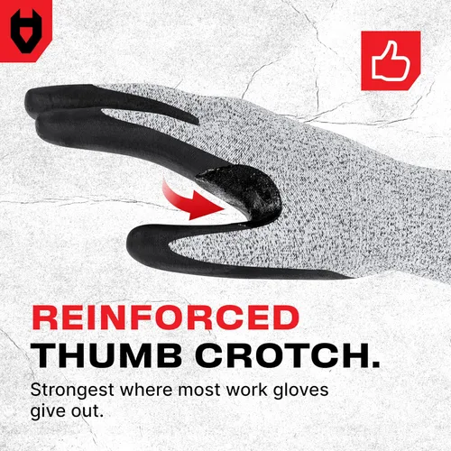 Miniatura 7 de NoCry Guantes de trabajo resistentes a cortes profesionales para hombres y mujeres con agarre firme y palmas impermeables — Puntas táctiles y pulgar