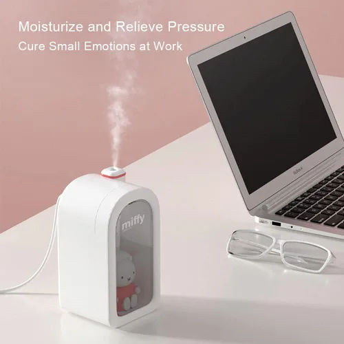 Miniatura 4 de Mipow X Miffy Humidificador de niebla fría - Humidificador ultrasónico silencioso, mini y lindo con luz nocturna para dormitorio/guardería de Rosa