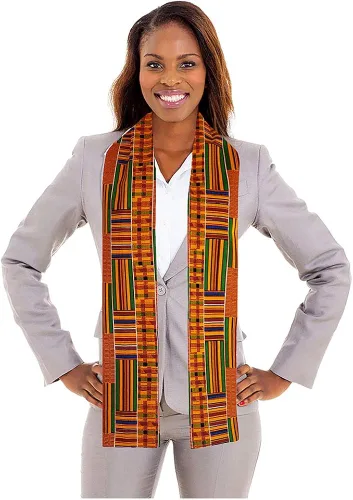 Miniatura 3 de Dupsie's Kente African Print 70 inch StoleSash for Choir, Black History, Juneteenth, Pastor