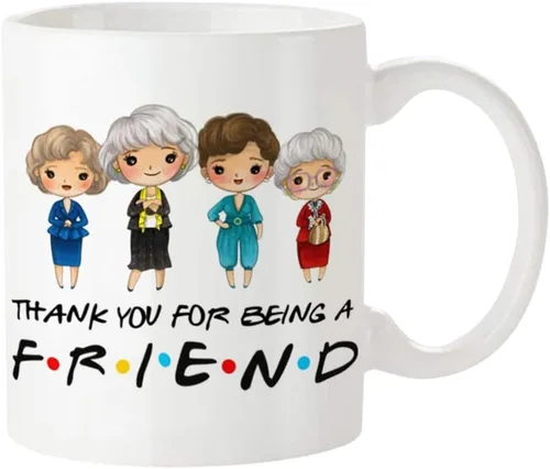 Miniatura 2 de Fonhark - Golden Girls Thank You For Being A Friend, programa de televisión Golden Girls, taza de café novedosa de 11 onzas, color blanco