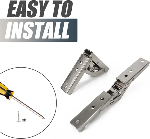 Miniatura 5 de Bisagra plegable de 90 grados de acero inoxidable, bisagra elástica para montaje en pared, accesorios para muebles (juego de 4)