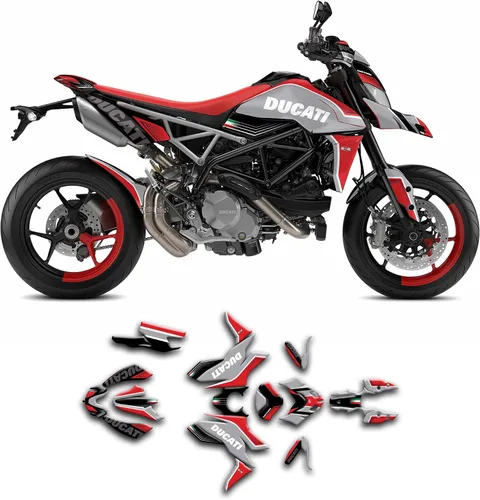 Miniatura 14 de Kit de calcomanías personalizadas para Supermoto Hypermotard 950 Hypermotard950 2019 2020 2021 2022 2023, rojo y blanco, DCTHYP9519N001-B-KO