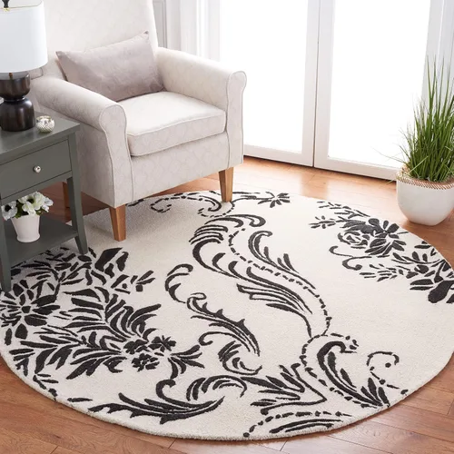 Miniatura 12 de SAFAVIEH Jardin Collection - Alfombra de área de 5 x 8 pies, color negro, lana hecha a mano, ideal para zonas de alto tráfico en sala de estar