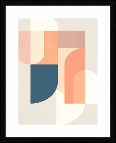 Amanti Art Framed Wall Art Print 21x17 Retro Geometric III by Kathrin Pienaar, Abstract Wall Art, Modern Contemporary Decor, Small Poster Painting