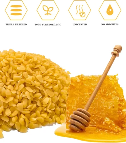 Miniatura 2 de TRINIDa - Pellets de cera de abejas de 2 libras (32 onzas), cera de abejas amarillas 100% orgánica para velas de bricolaje, cera de abeja para hacer