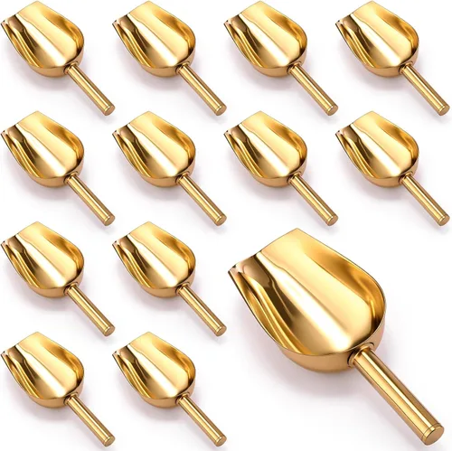 Miniatura 9 de Roshtia 6 unidades de cucharas doradas de acero inoxidable para dispensador de cocina, tarros de bufé, cucharadas de granos de café, azúcar, harina