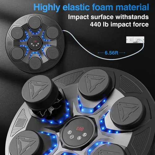 Miniatura 6 de Upgrade Music Boxing Machine For Adults Kids, Interactive Music Punching Machine with Gloves 12 Modes 12 Speeds, Wall Mounted Electronic Boxing