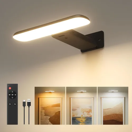 Miniatura 9 de FULEN Luces de Imagen a Pilas Recargables, Luces de Marco de Fotos para Pared, Luces de Pared LED Inalámbricas para Arte, Pinturas, Galería y Diana