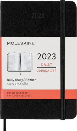 Miniatura 20 de Moleskine Agenda mensual clásica de 12 meses de 2023, tapa dura, grande (5 x 8.25 pulgadas), color negro