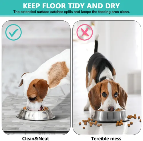 Miniatura 5 de Tapete de comida y agua para perros, tapetes de alimentación de mascotas para el suelo, antideslizantes, impermeables, súper absorbentes