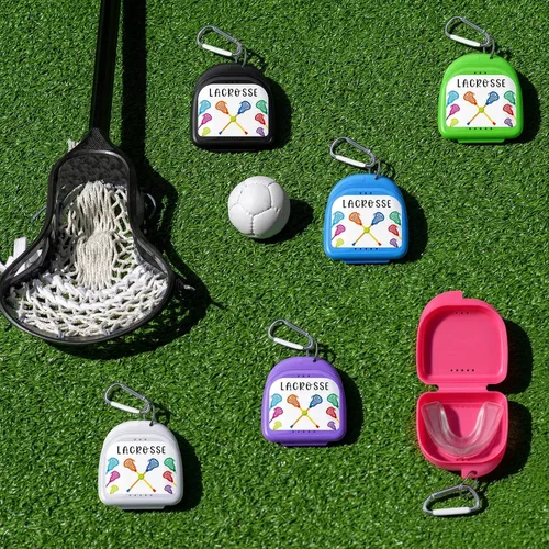 Miniatura 4 de Vicenpal Funda protectora bucal de lacrosse con mosquetón, soporte para lacrosse, funda protectora bucal para jóvenes y adultos, protección