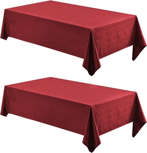 Miniatura 19 de Veblandy Mantel rectangular impermeable de 60 x 104 pulgadas, mantel texturizado de lino, resistente a las manchas y a las arrugas, lavable, mantel