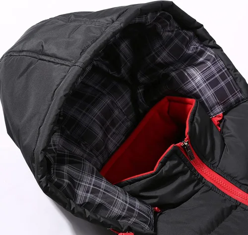 Miniatura 50 de WENKOMG1 Chaleco con capucha con doble cremallera para hombre, abrigo de color sólido, abrigo cálido y grueso, sin mangas, chaqueta suelta