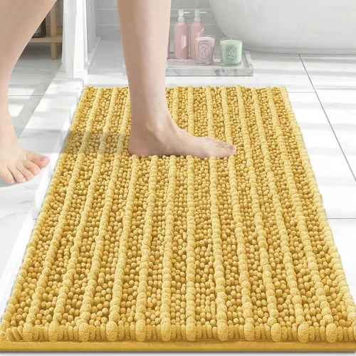 Arotive - Alfombra de baño de lujo de chenilla, extra suave, gruesa, absorbente, esponjosa, antideslizante, se puede lavar y secar a máquina,