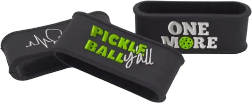 Palms-O-Aces Juego de 3 bandas de agarre para paleta de pickleball – Bandas de silicona para paletas de pickleball para asegurar sobreempuñaduras e