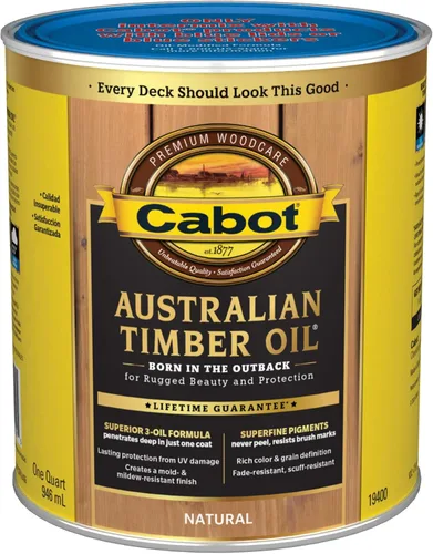 Miniatura 23 de Cabot Aceite de madera australiana para manchas y protector de madera, teca miel, 1 cuarto de galón