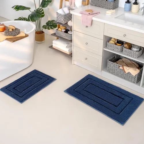 Miniatura 68 de GRANNY SAYS Alfombras de baño antideslizantes, lavables, extra suaves y absorbentes de agua para baño, alfombra de baño peluda de felpa, alfombra