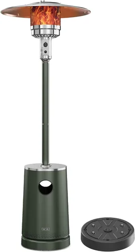 Miniatura 14 de EAST OAK - Calentador de patio de 50,000 BTU con diseño de mesa, quemador de acero inoxidable de doble capa, sistema de protección triple, ruedas