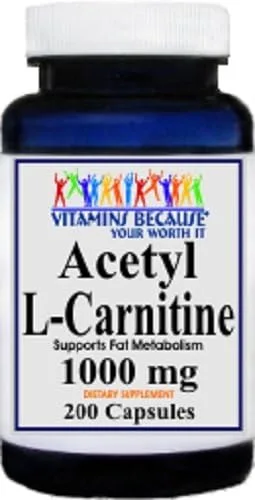 Acetil L-Carnitina 1000 Mg 200 Cápsulas
