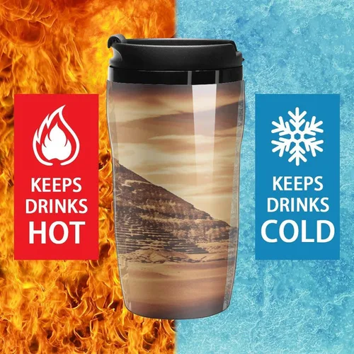Miniatura 5 de Vintage Great Egyptian Pyramid Coffee Cup Hot Coffee Travel Mug Reusable Iced Coffee Cups Double Heat Insulation Coffee Mug with Leak-Proof Lid