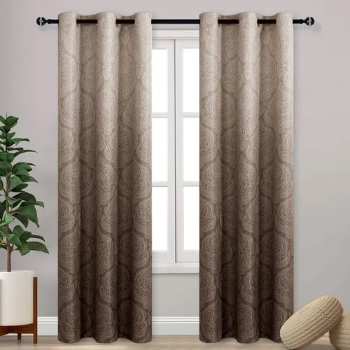 Miniatura 97 de DWCN - Cortinas blackout para dormitorio, diseño de damasco con aislamiento térmico y ojales, para sala de estar, juego de 2 paneles de cortina Gris