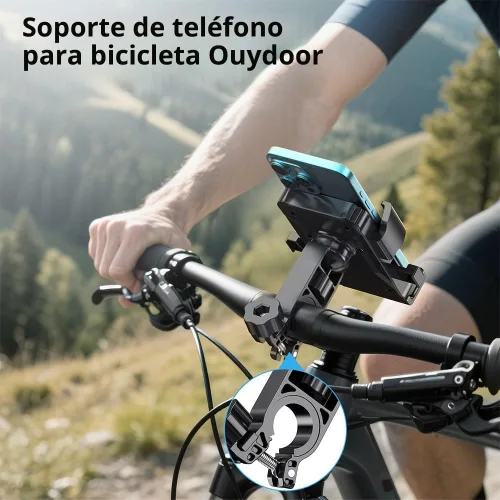 Miniatura 2 de Soporte de teléfono para bicicleta, soporte de teléfono para manubrio para bicicleta y motocicleta, scooter eléctrico, bicicleta de montaña, soporte