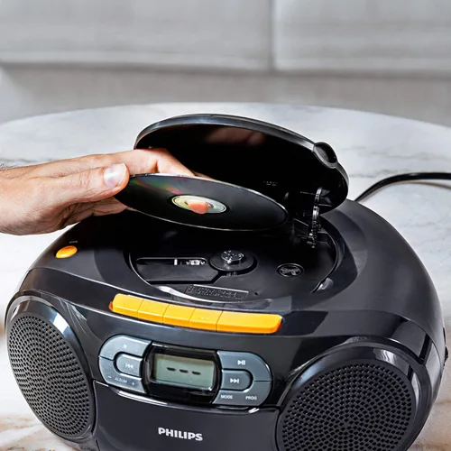Miniatura 8 de Philips Reproductor de CD portátil Boombox - Reproductor de MP3 portátil y reproductor de cinta de casete, sistema de sonido estéreo compacto Boom