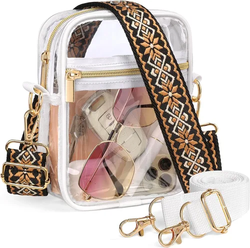 Miniatura 21 de PACKISM Bolsa transparente para eventos de estadio – Monederos pequeños transparentes para mujer, bolsa bandolera para conciertos y eventos