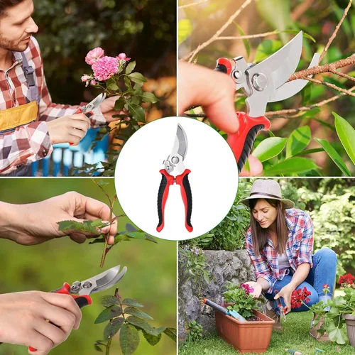 Miniatura 7 de 6 tijeras de podar de jardín resistentes a granel, tijeras de jardinería de acero inoxidable, tijeras de jardinería de mano, podadoras manuales