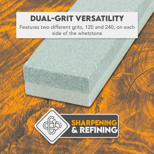 Miniatura 3 de SE Piedra de afilar de grano doble de 8 pulgadas, óxido de aluminio 120/240 para cuchillos, herramientas y cuchillas - SS8