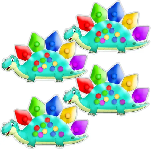 Miniatura 9 de Juguete sensorial de dinosaurio para clasificar el color, juguetes de viaje para niños pequeños de 1 a 3 años, juguete de viaje por carretera 1