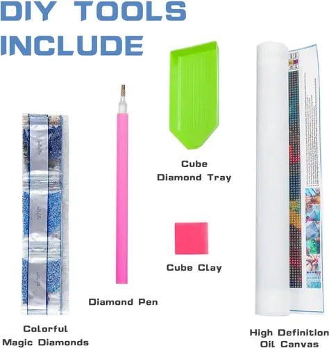 Miniatura 3 de Diymood - Kit de pintura de diamantes 5D para adultos, pintura de diamante con diamantes, suministros de arte, decoración de pared, 16 x 20 pulgadas